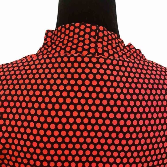 Liz Claiborne Faux Wrap Polka Dot Dress Size Small - Picture 7 of 11